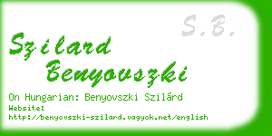 szilard benyovszki business card